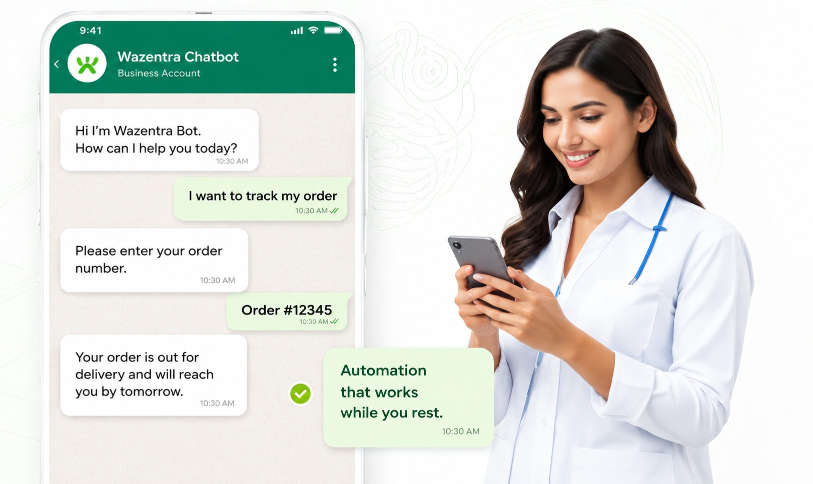 Customer using a Wazentra chatbot workflow